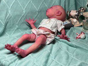 CUSTOM Prototype full body Silicone premature baby doll Amelia (baby girl ) in soft blend with armatures