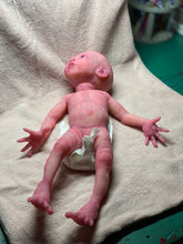 Load image into Gallery viewer, CUSTOM Prototype full body Silicone premature baby doll Amelia (baby girl ) in soft blend with armatures
