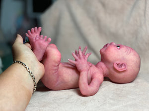 CUSTOM Prototype full body Silicone premature baby doll Amelia (baby girl ) in soft blend with armatures