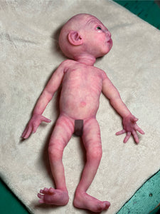CUSTOM Prototype full body Silicone premature baby doll Amelia (baby girl ) in soft blend with armatures