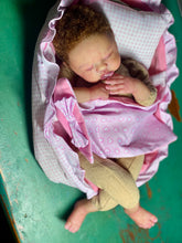 Load image into Gallery viewer, AVAILABLE silicone baby doll Romy soft blend platinum cure silicone WITH HAIR (Copy)
