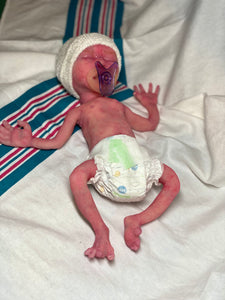 AVAILABLE Full body silicone baby girl crier 12" ROOTED