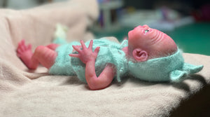 CUSTOM Prototype full body Silicone premature baby doll Amelia (baby girl ) in soft blend with armatures