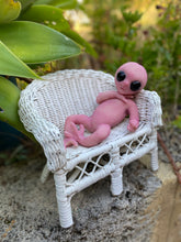 Load image into Gallery viewer, AVAILABLE  PROTOTYPE Full body silicone mini baby Alien #2 in super soft blend 11”
