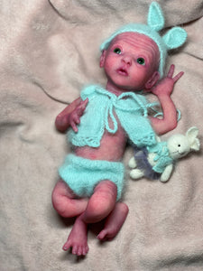 CUSTOM Prototype full body Silicone premature baby doll Amelia (baby girl ) in soft blend with armatures
