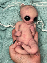 Load image into Gallery viewer, CUSTOM Full body silicone mini baby girl Alien  in super soft blend 9.4”
