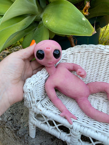 AVAILABLE PROTOTYPE Full body silicone mini baby Alien #3 in super soft blend 11”