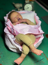 Load image into Gallery viewer, AVAILABLE silicone baby doll Romy soft blend platinum cure silicone WITH HAIR (Copy)
