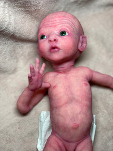 CUSTOM Prototype full body Silicone premature baby doll Amelia (baby girl ) in soft blend with armatures