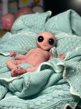 Load image into Gallery viewer, CUSTOM Full body silicone mini baby girl Alien  in super soft blend 9.4”
