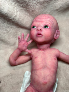 CUSTOM Prototype full body Silicone premature baby doll Amelia (baby girl ) in soft blend with armatures