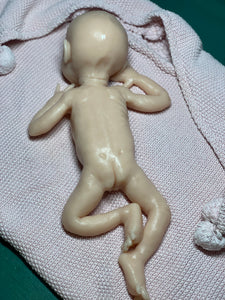 Custom Blank (unpainted) full body silicone premature baby girl kit Amelia (baby girl ) in soft blend