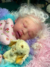 Load image into Gallery viewer, AVAILABLE PROTOTYPE silicone cuddle baby doll Romy soft blend platinum cure silicone WITH HAIR
