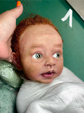 Load image into Gallery viewer, AVAILABLE Full body silicone baby boy Blu’ with armatures WITH HAIR
