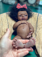 Load image into Gallery viewer, Full body silicone kit Prada 11.5” (baby girl) in super soft blend in dark biracial skin colour in super super soft platinum silicone (custom)

