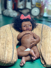 Load image into Gallery viewer, Full body silicone kit Prada 11.5” (baby girl) in super soft blend in dark biracial skin colour in super super soft platinum silicone (custom)
