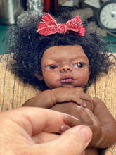 Load image into Gallery viewer, Full body silicone kit Prada 11.5” (baby girl) in super soft blend in dark biracial skin colour in super super soft platinum silicone (custom)

