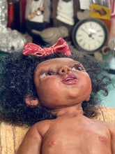 Load image into Gallery viewer, Full body silicone kit Prada 11.5” (baby girl) in super soft blend in dark biracial skin colour in super super soft platinum silicone (custom)
