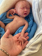 Load image into Gallery viewer, CUSTOM Full body silicone baby boy crier 12&quot; ROOTED
