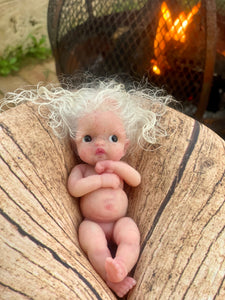 AVAILABLE full body silicone mini doll Laney (rooted)