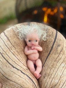 AVAILABLE full body silicone mini doll Laney (rooted)