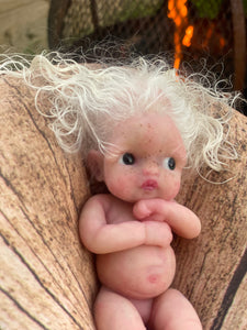 AVAILABLE full body silicone mini doll Laney (rooted)