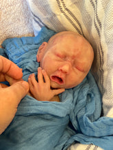 Load image into Gallery viewer, CUSTOM Full body silicone baby boy crier 12&quot; ROOTED
