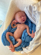 Load image into Gallery viewer, CUSTOM Full body silicone baby boy crier 12&quot; ROOTED
