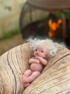 AVAILABLE full body silicone mini doll Laney (rooted)
