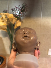 Load image into Gallery viewer, ASLEEP Blank (unpainted) silicone head for cuddle baby doll in super soft blend with 3D skin effect
