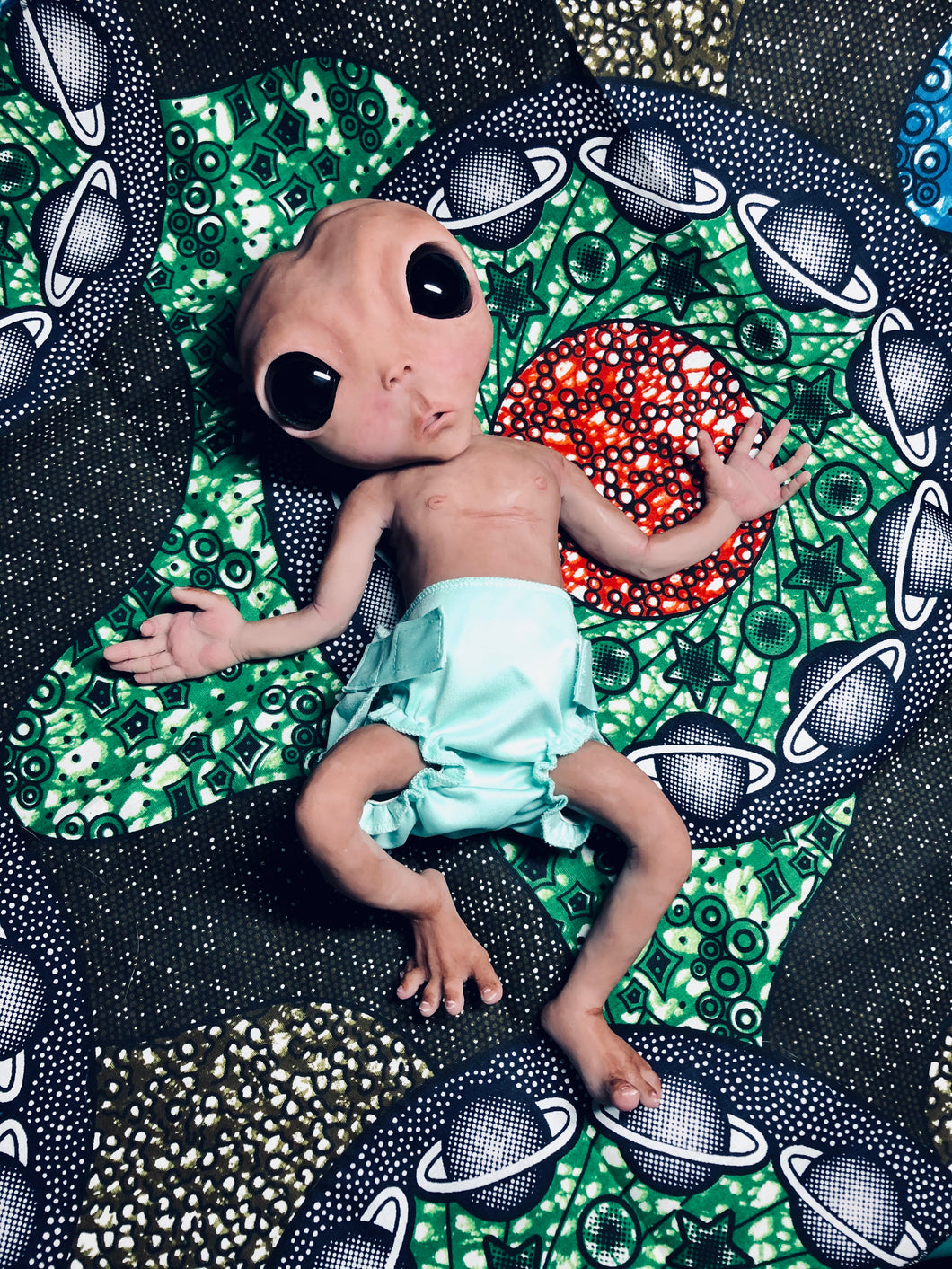 Biracial Full body silicone fantasy alien baby girl