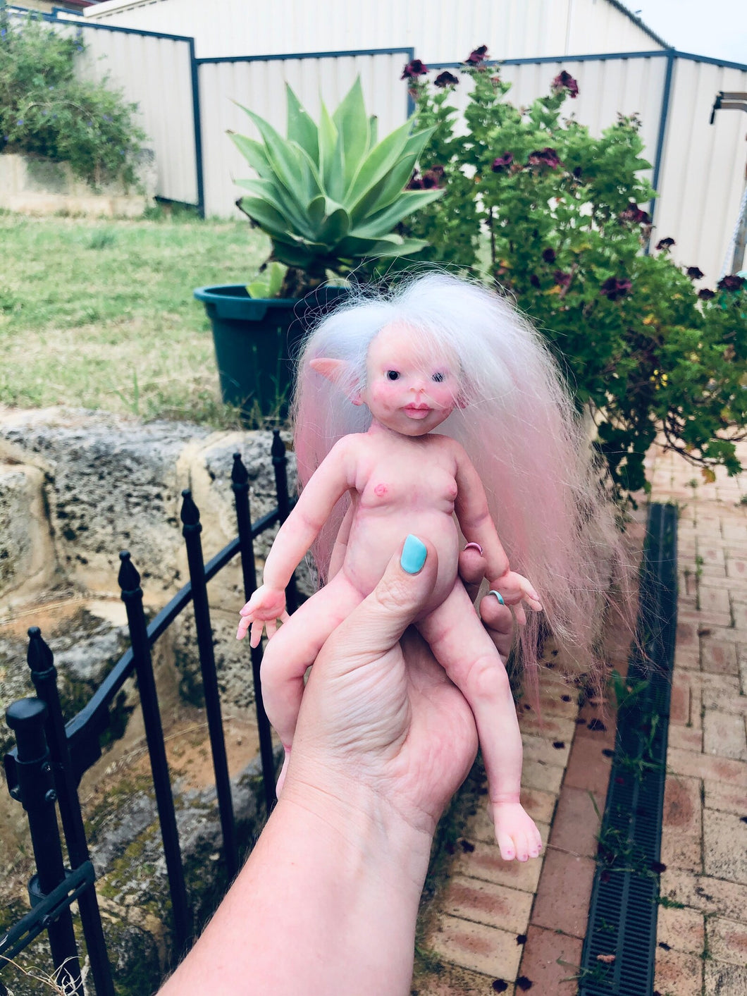 super soft Full body fantasy silicone baby girl Didi 8.5” rooted