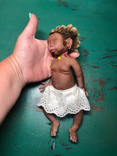 Load image into Gallery viewer, AVAILABLE Biracial (African American) super soft Full body silicone baby girl Didi 8.5” rooted
