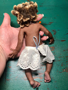 AVAILABLE Biracial (African American) super soft Full body silicone baby girl Didi 8.5” rooted