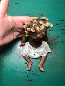 AVAILABLE Biracial (African American) super soft Full body silicone baby girl Didi 8.5” rooted