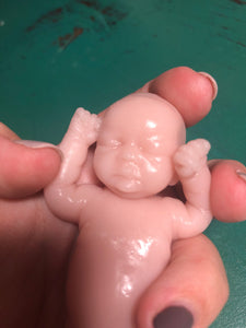 AVAILABLE Blank (unpainted) full body silicone mini kit Milly 4.5” in super soft blend with 3D skin effect