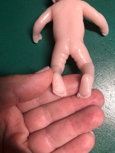 AVAILABLE Blank (unpainted) full body silicone mini kit Milly 4.5” in super soft blend with 3D skin effect