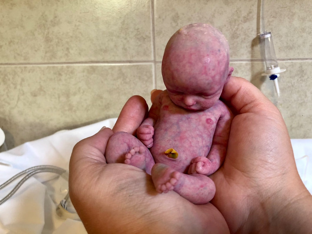 CUSTOM full body silicone mini kit Kenzo 8” GIRL in super soft blend with 3D skin effect BALD