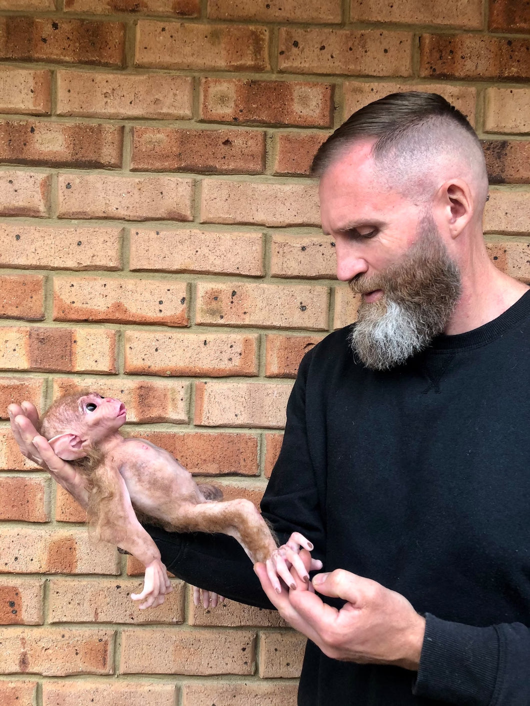 Full body silicone baby monkey Bibi in super soft marshmallow blend