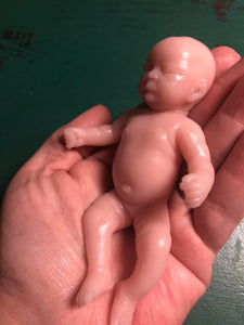 AVAILABLE Blank (unpainted) full body silicone mini kit Milly 4.5” in super soft blend with 3D skin effect