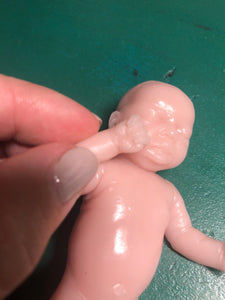 AVAILABLE Blank (unpainted) full body silicone mini kit Milly 4.5” in super soft blend with 3D skin effect