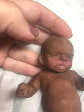 Load image into Gallery viewer, AVAILABLE full body silicone mini baby Jasmine 5” in super soft blend in biracial colour
