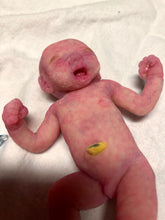 Load image into Gallery viewer, Custom Prototype full body silicone mini kit Jamie 4.5” (baby boy) in super soft blend with 3D skin effect
