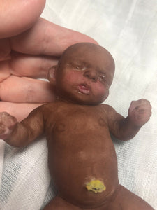AVAILABLE full body silicone mini baby Jasmine 5” in super soft blend in biracial colour