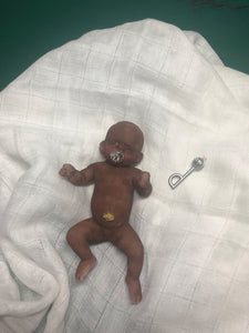 AVAILABLE full body silicone mini baby Jasmine 5” in super soft blend in biracial colour