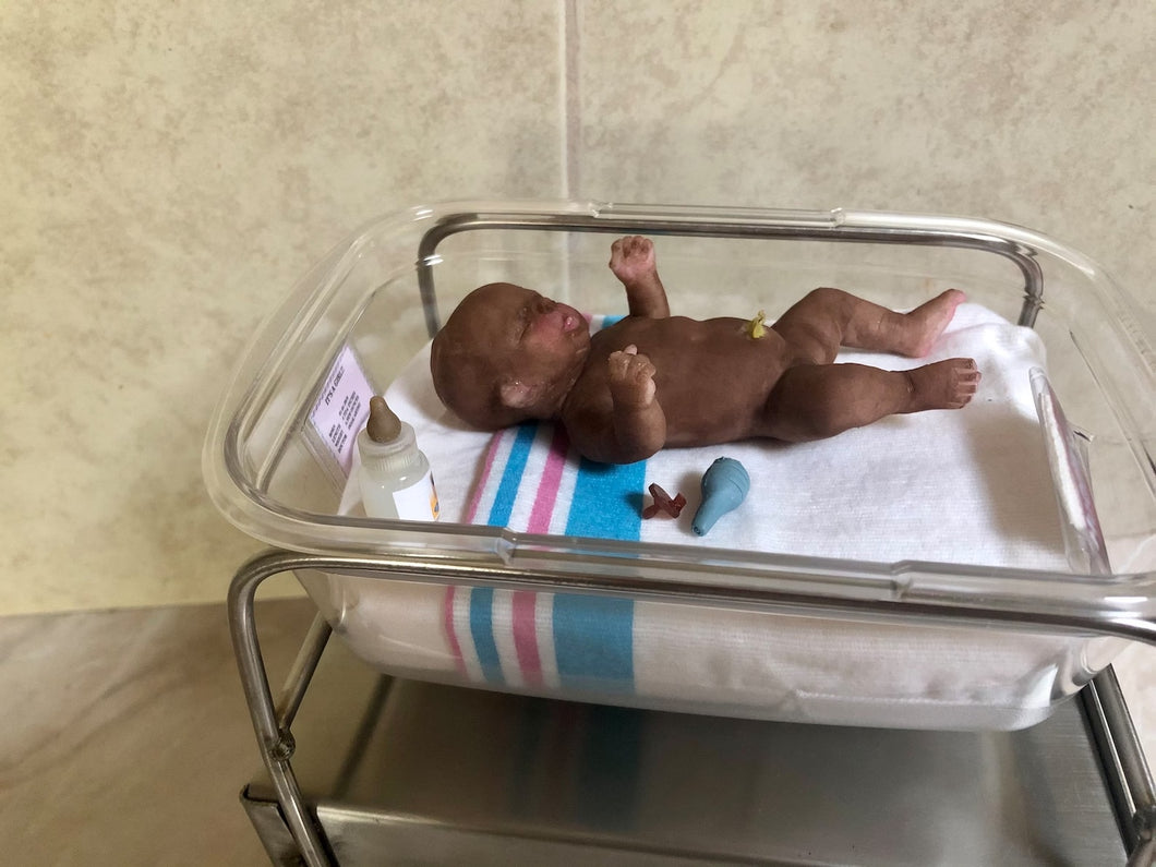 AVAILABLE full body silicone mini baby Jasmine 5” in super soft blend in biracial colour