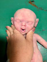 Load image into Gallery viewer, Prototype Full body silicone premature baby Ana in soft blend, asleep
