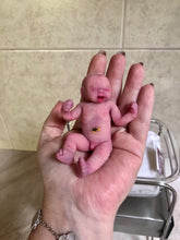 Load image into Gallery viewer, Custom Prototype full body silicone mini kit Jamie 4.5” (baby boy) in super soft blend with 3D skin effect
