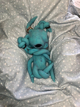 Load image into Gallery viewer, Full body silicone alien squid baby Nova in blue
