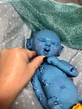 Load image into Gallery viewer, AVAILABLE Prototype Full body silicone fantasy baby Ana in soft blend, asleep, avatar inspired
